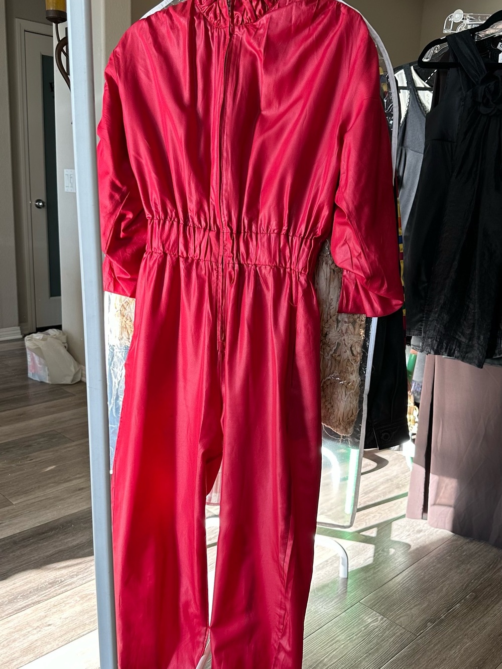 RARE VINTAGE ✨ ANTONIO RUSPOLI Red One-Piece Jumpsuit - Elastic Waist Size-M